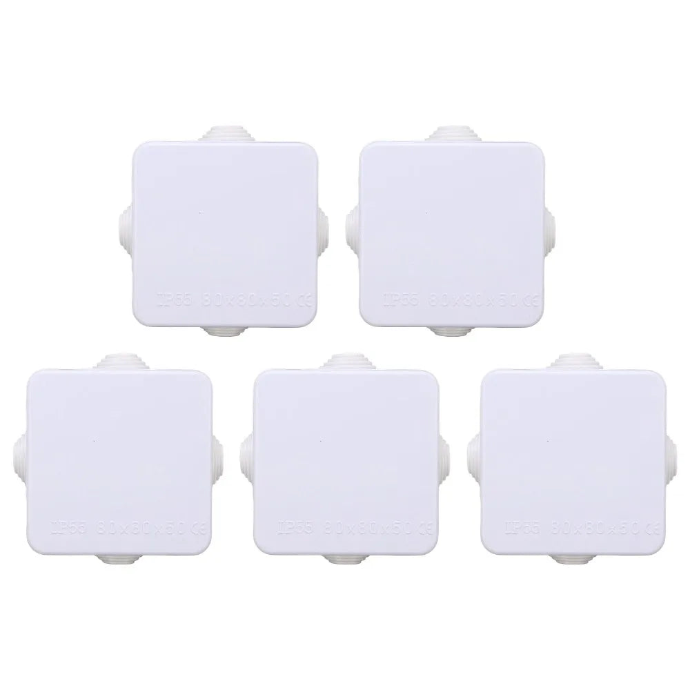 5-Pack IP55 Waterproof Junction Box – ABS Cable Wire Enclosure