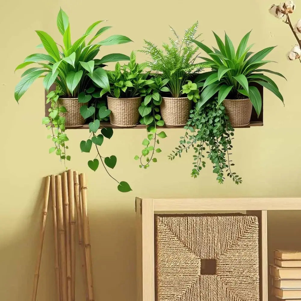 Self-Adhesive Green Plant Wall Sticker | Peel & Stick Decal