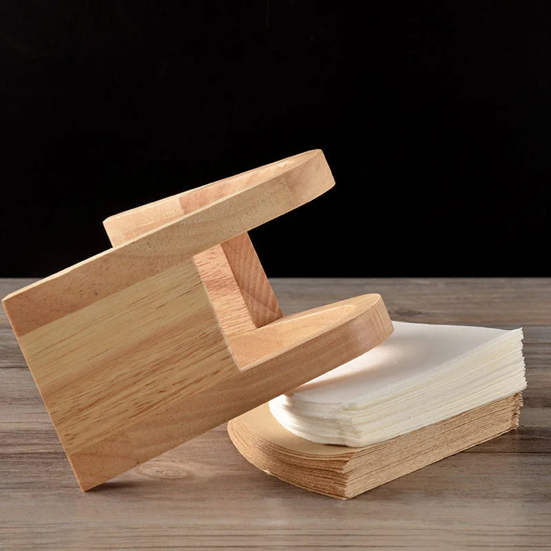 Wooden V60 Coffee Filter Paper Holder & Dispenser Stand