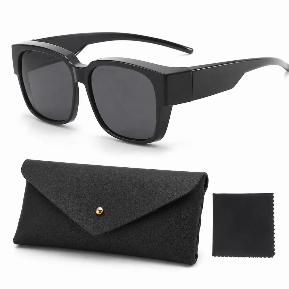 Wrap Around Fit-Over Sunglasses | Square Shades Over Glasses