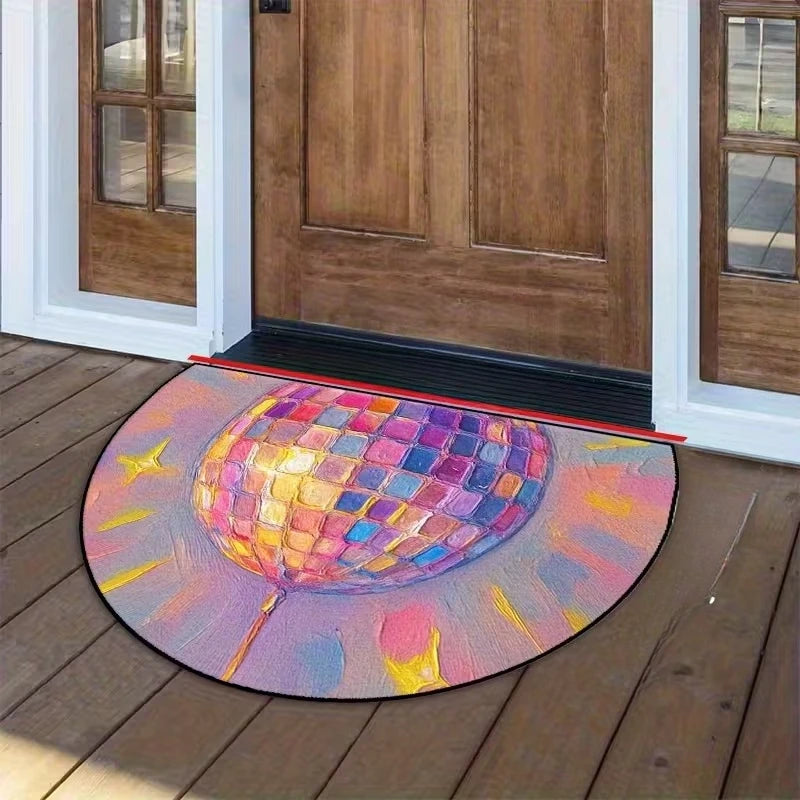 Semi-Circular Disco Ball Door Mat – Anti-Slip & Washable