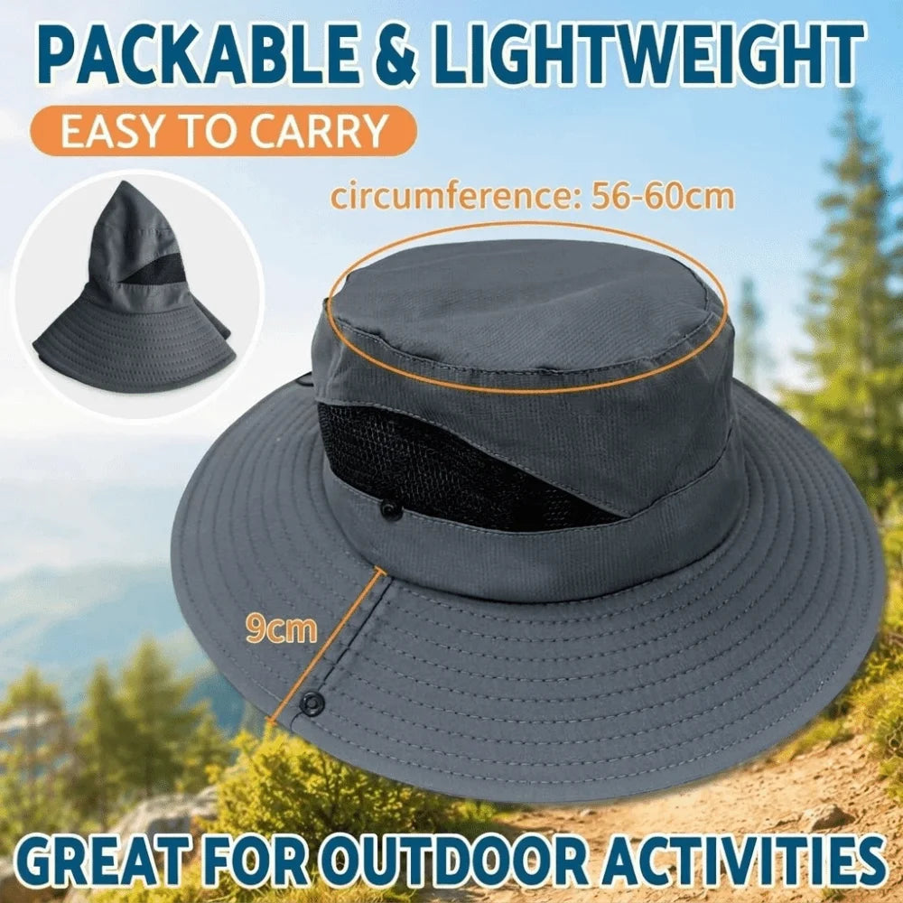 Wide Brim UV Mesh Bucket Sun Hat – Unisex Outdoor Fishing