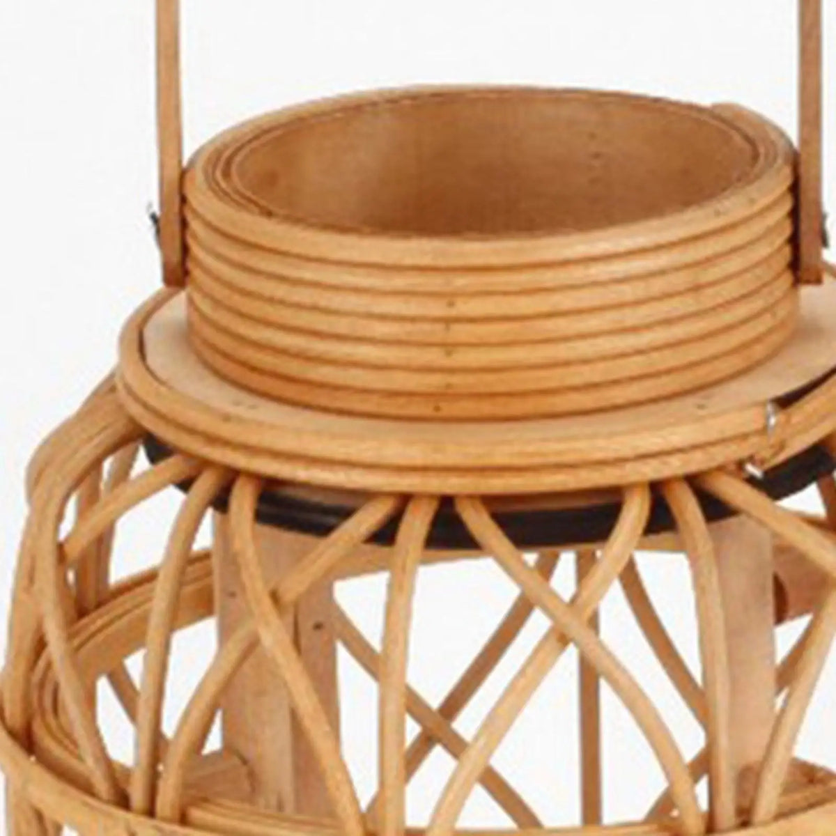 Woven Bamboo Rattan Candle Holder – Rustic Farmhouse Décor