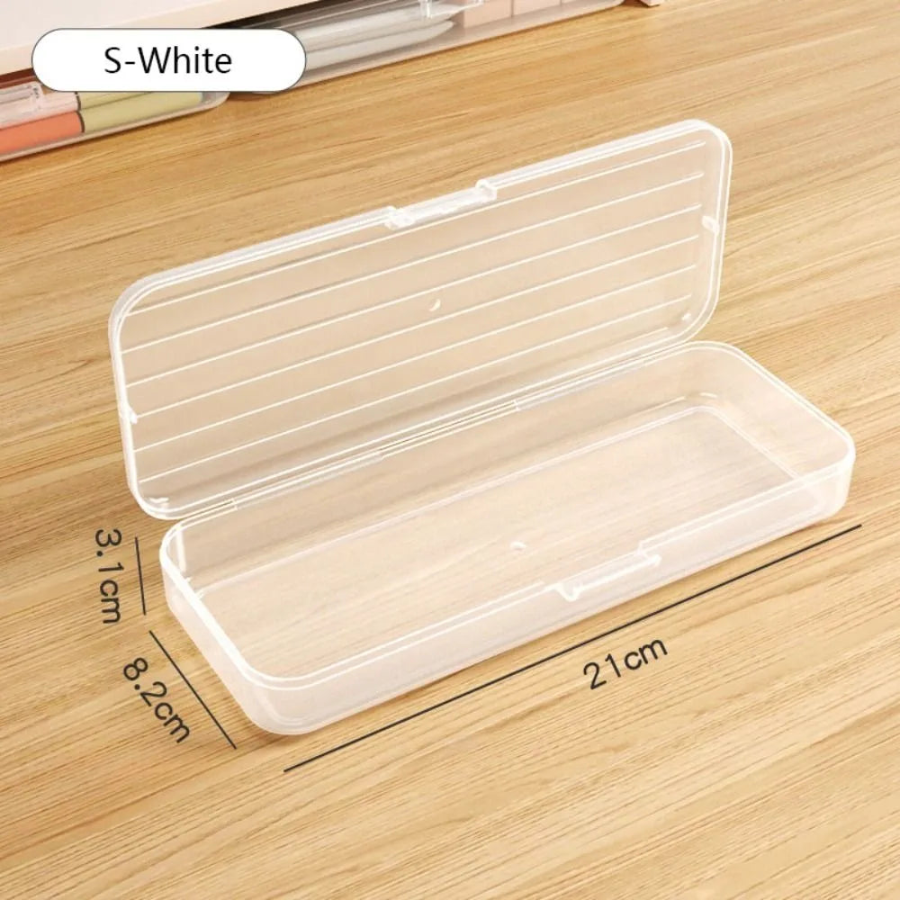 Transparent Stackable Plastic Pencil Case – Large Capacity