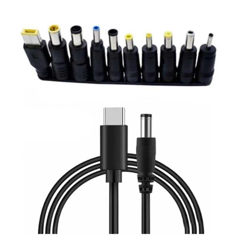 10-Piece USB-C to DC Power Adapter Set – 100W PD Fast Charge