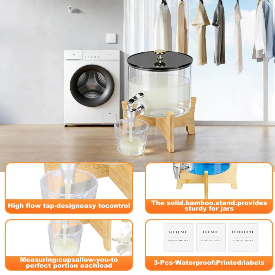 NIFTY Laundry Detergent Dispenser with Shelf Stand & Spout