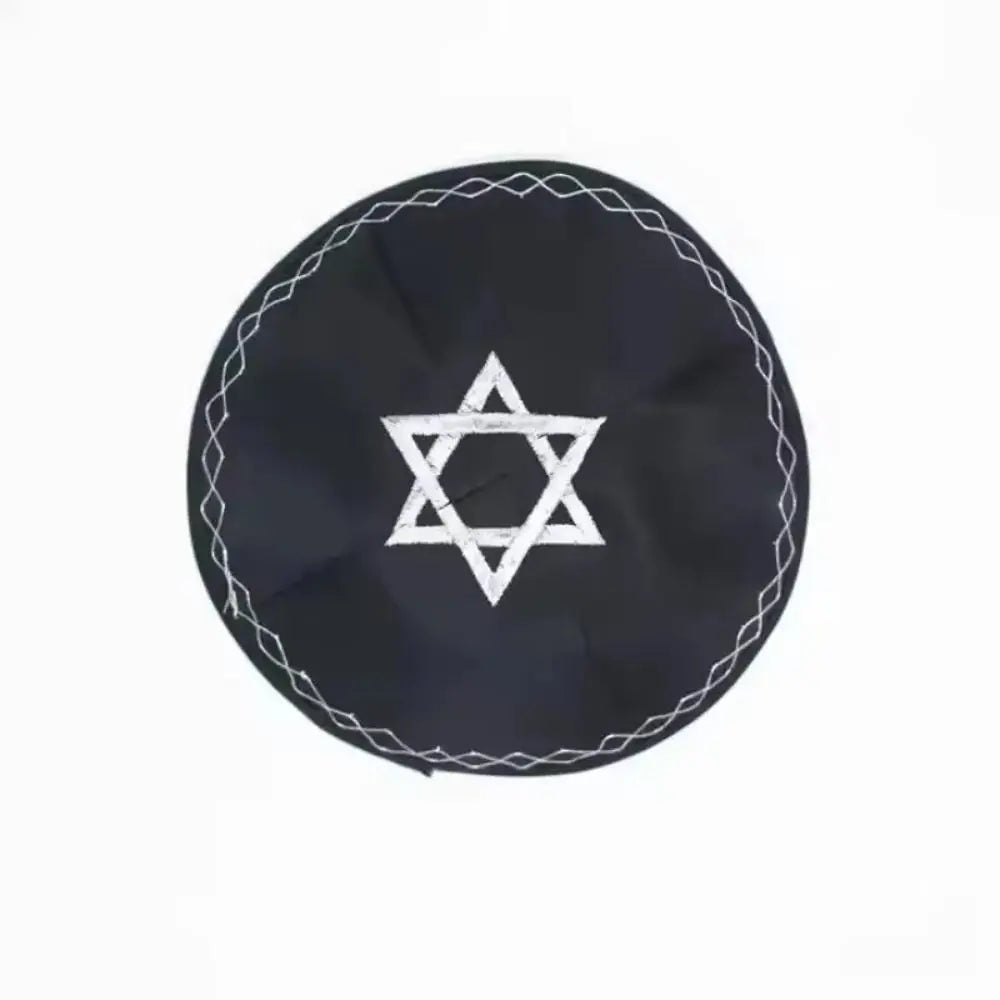 Jewish Kippah Embroidery Brimless Hat – Retro Traditional Cap