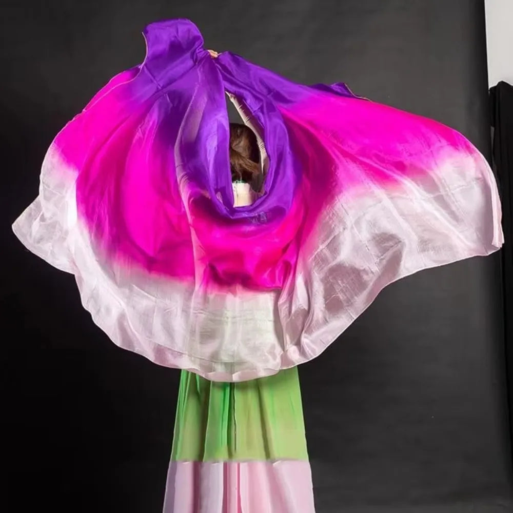 Gradient Belly Dance Veil Shawl 250x120cm – Polyester Flow