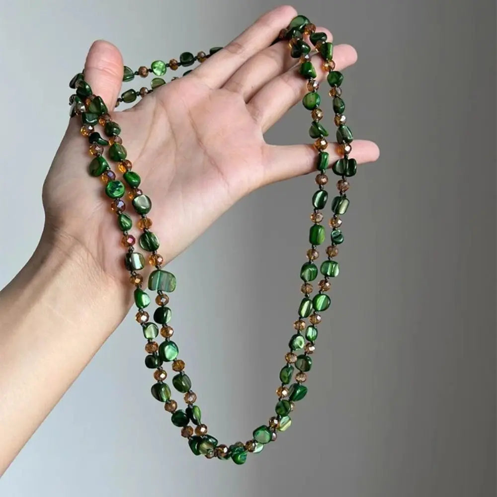 Bohemian Shell Beaded Double Layer Vintage Long Necklace