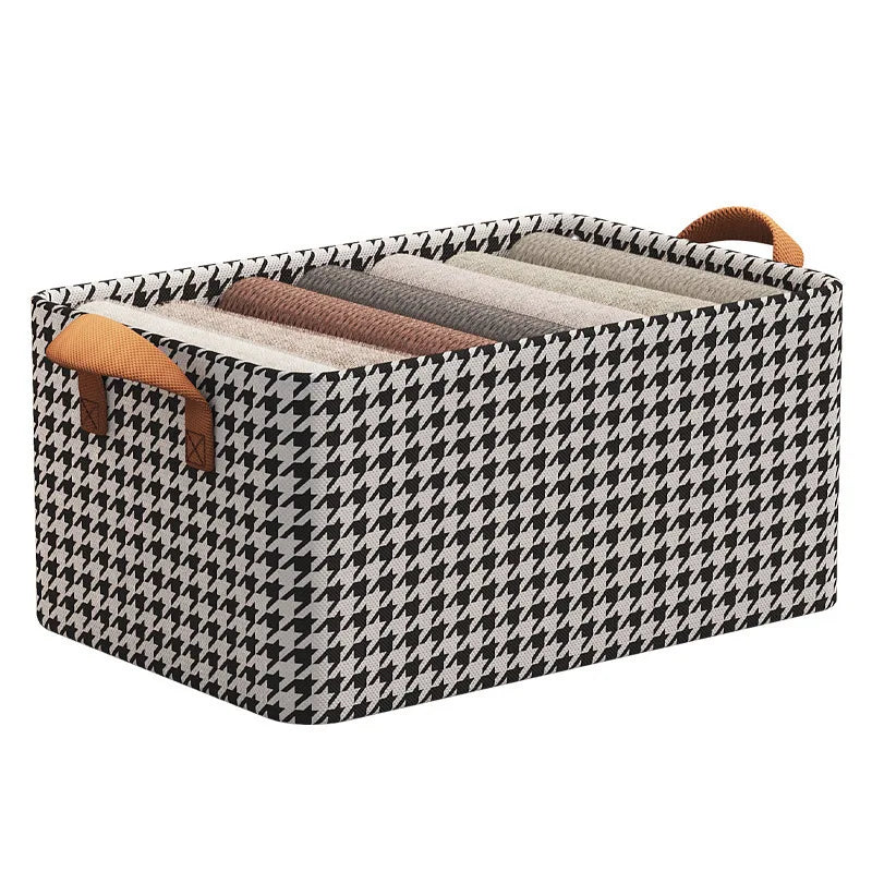 Foldable Clothes Storage Box with Dust Cover & Handle