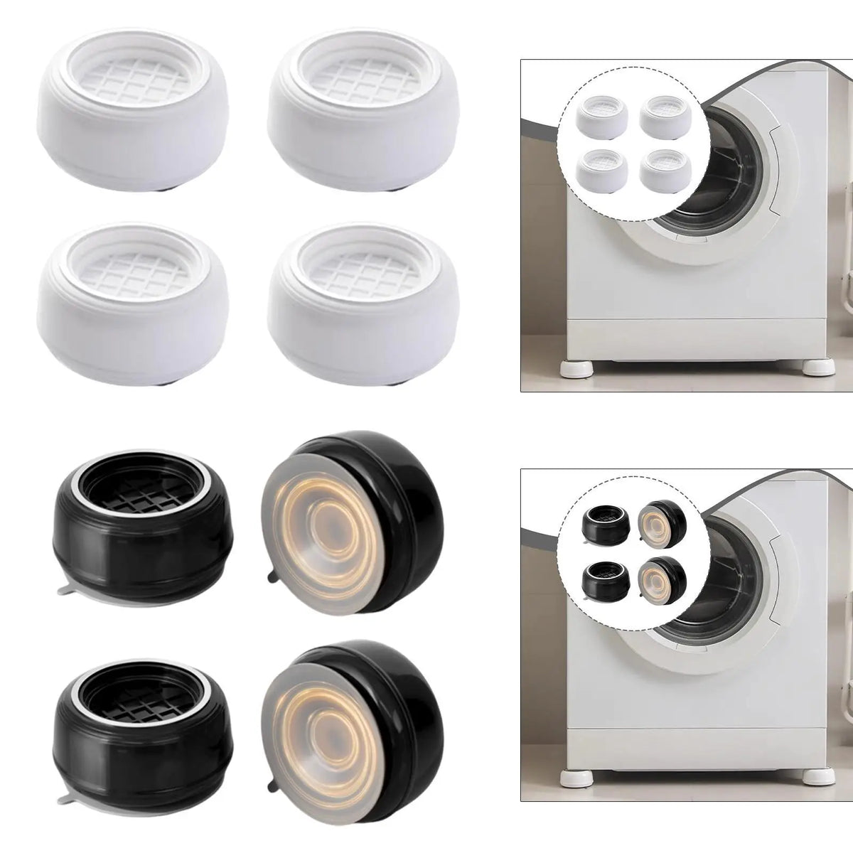 Anti-Vibration Washing Machine Foot Pads – Suction Cup 4-Pack