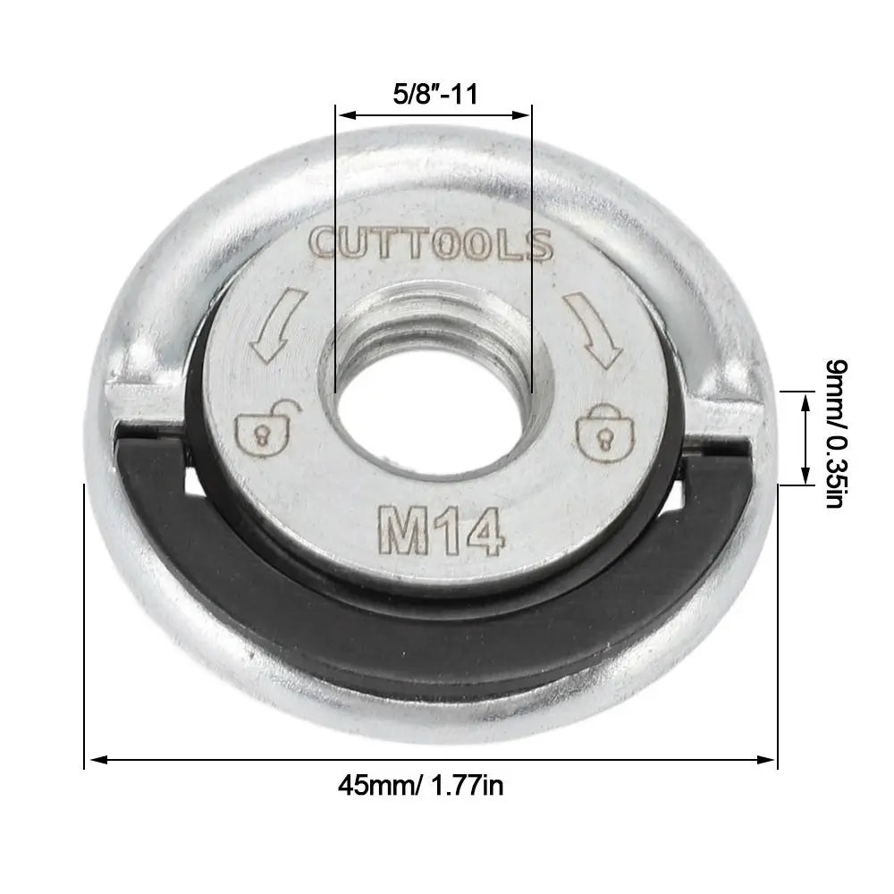 M14 Quick-Release Self-Locking Angle Grinder Flange Nuts 2-Pack