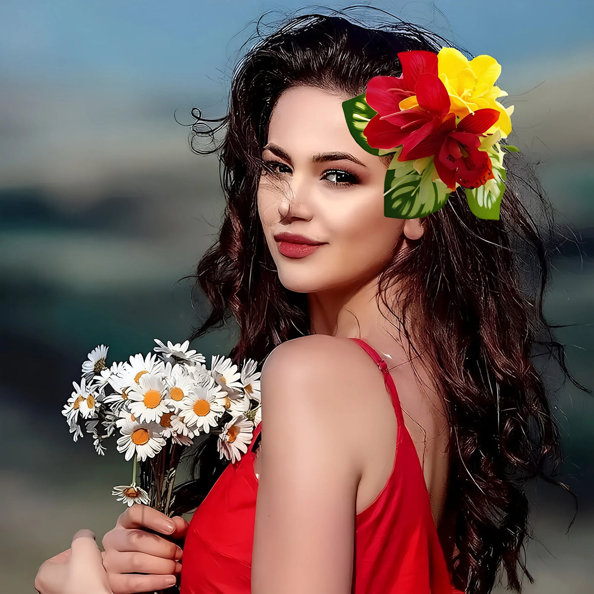 Hawaii Orchid Flower Hair Clip – Tropical Barrette for Women