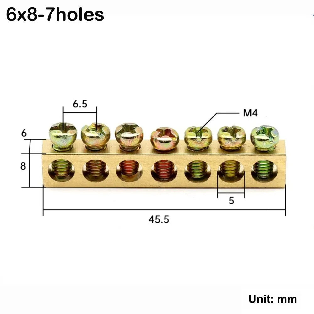 Copper Bus Bar Terminal Block – Brass Screw Wire Connector