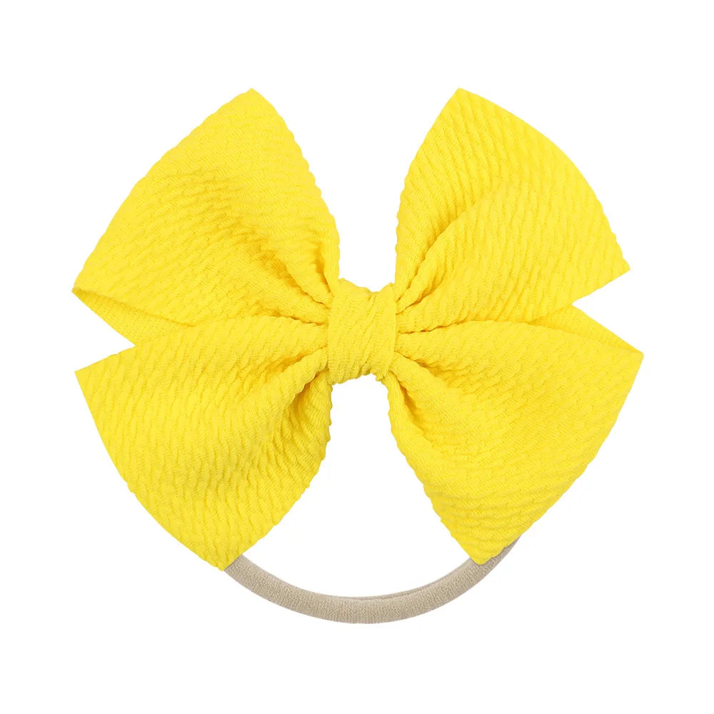 12-Pack Grosgrain Ribbon Hair Bows – Elastic Ponytail Holders