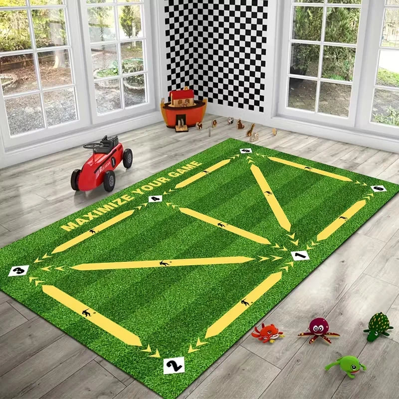 Faux Grass Play Mat – Kids Soccer Rug for Bedroom & Living Room