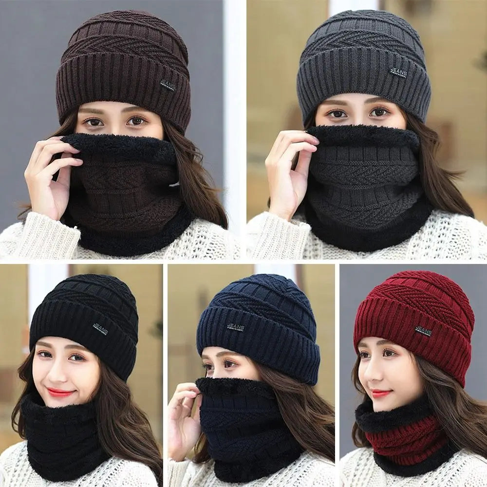 Thermal Knit Beanie & Scarf Set – Unisex 2-in-1 Winter Hat