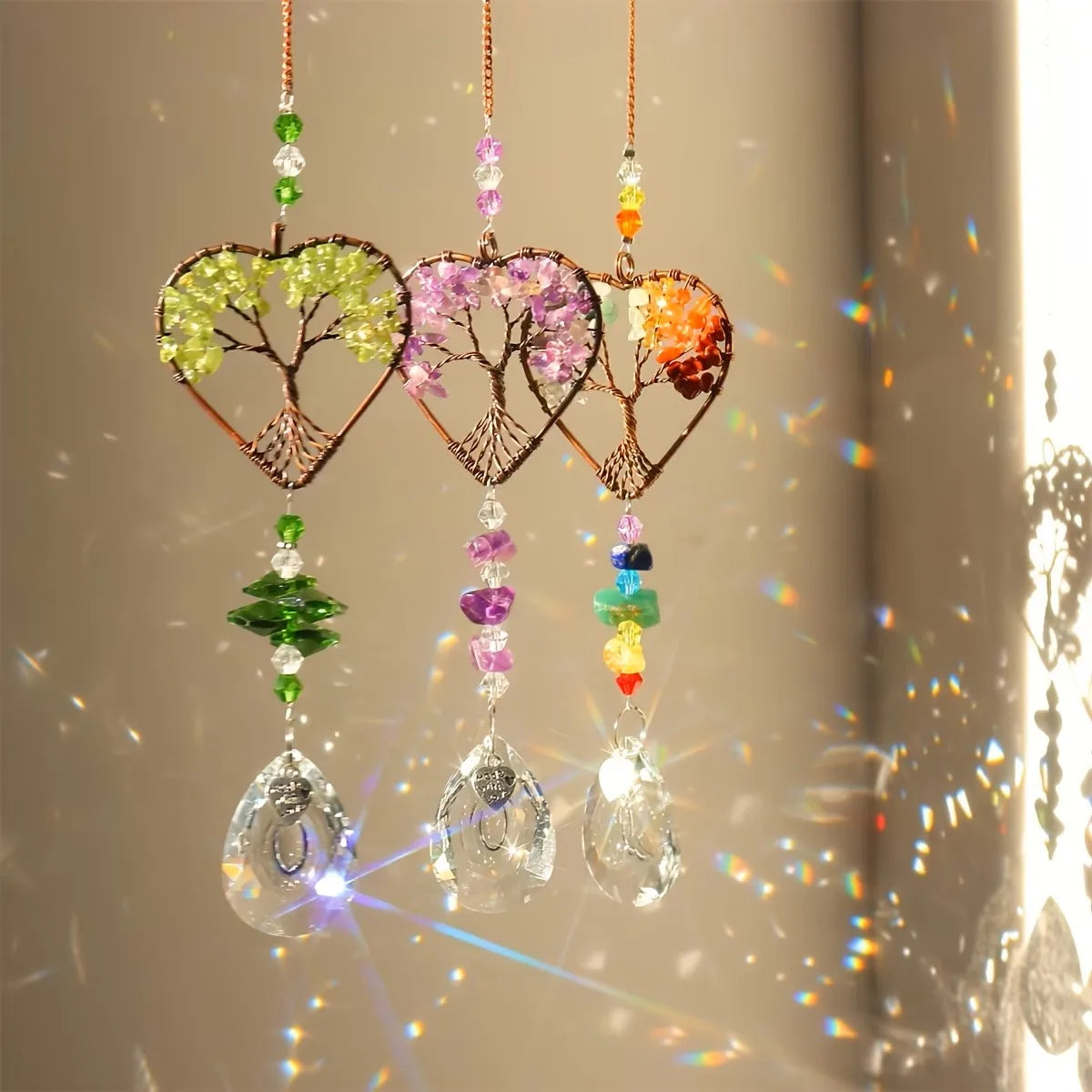 Crystal Suncatcher Rainbow Maker – Tree of Life Prism Ornament