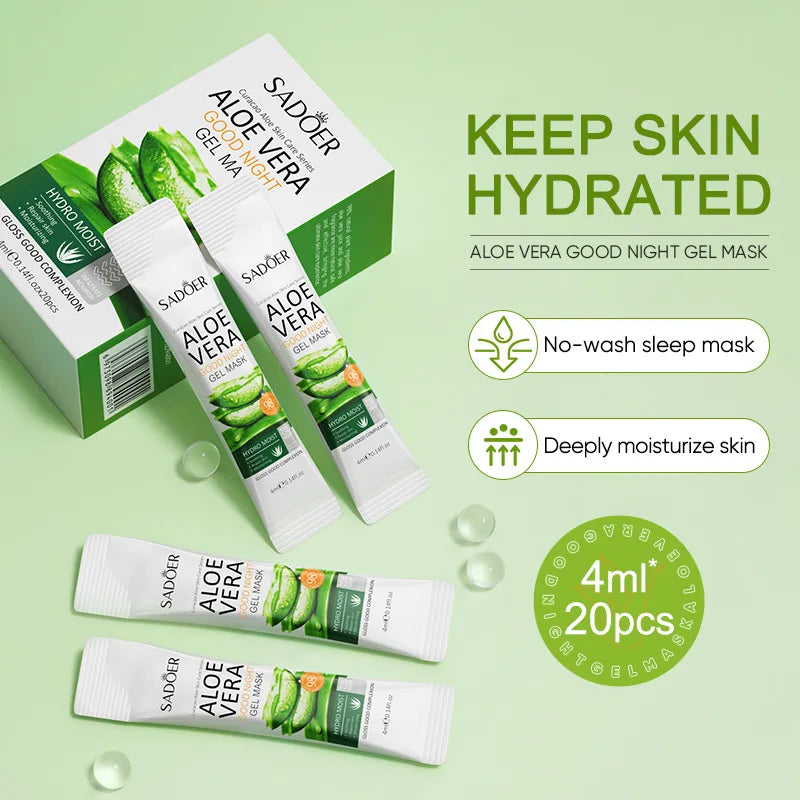 LAIKOU Aloe Vera Overnight Sleeping Mask 20pcs – Hydrating Gel