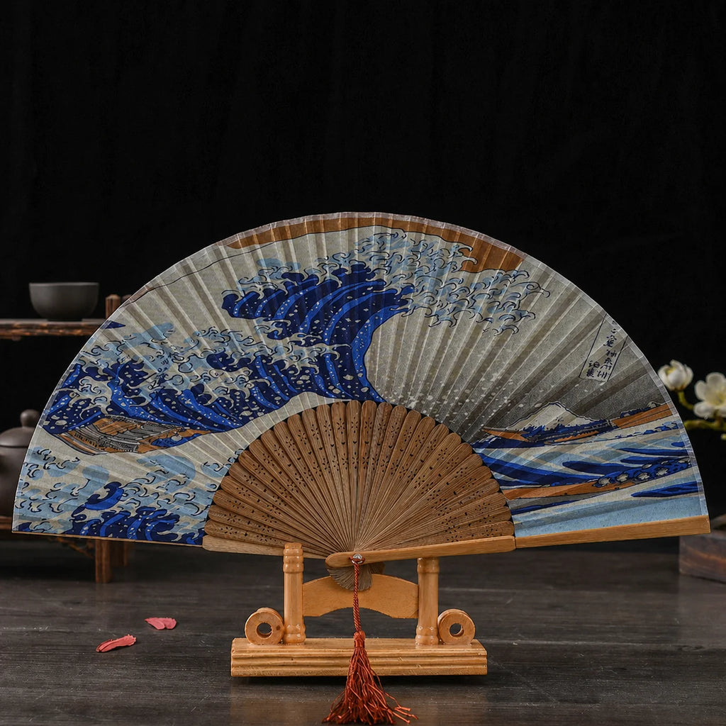 Silk Bamboo Japanese Folding Hand Fan – Gift & Style Accessory