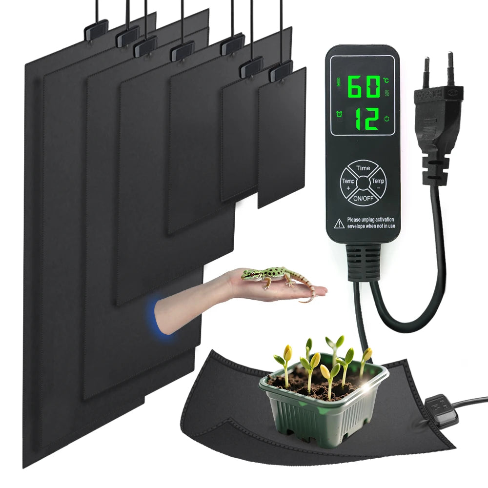Reptile & Plant Heating Pad | LCD Thermostat, IPX7, Timer