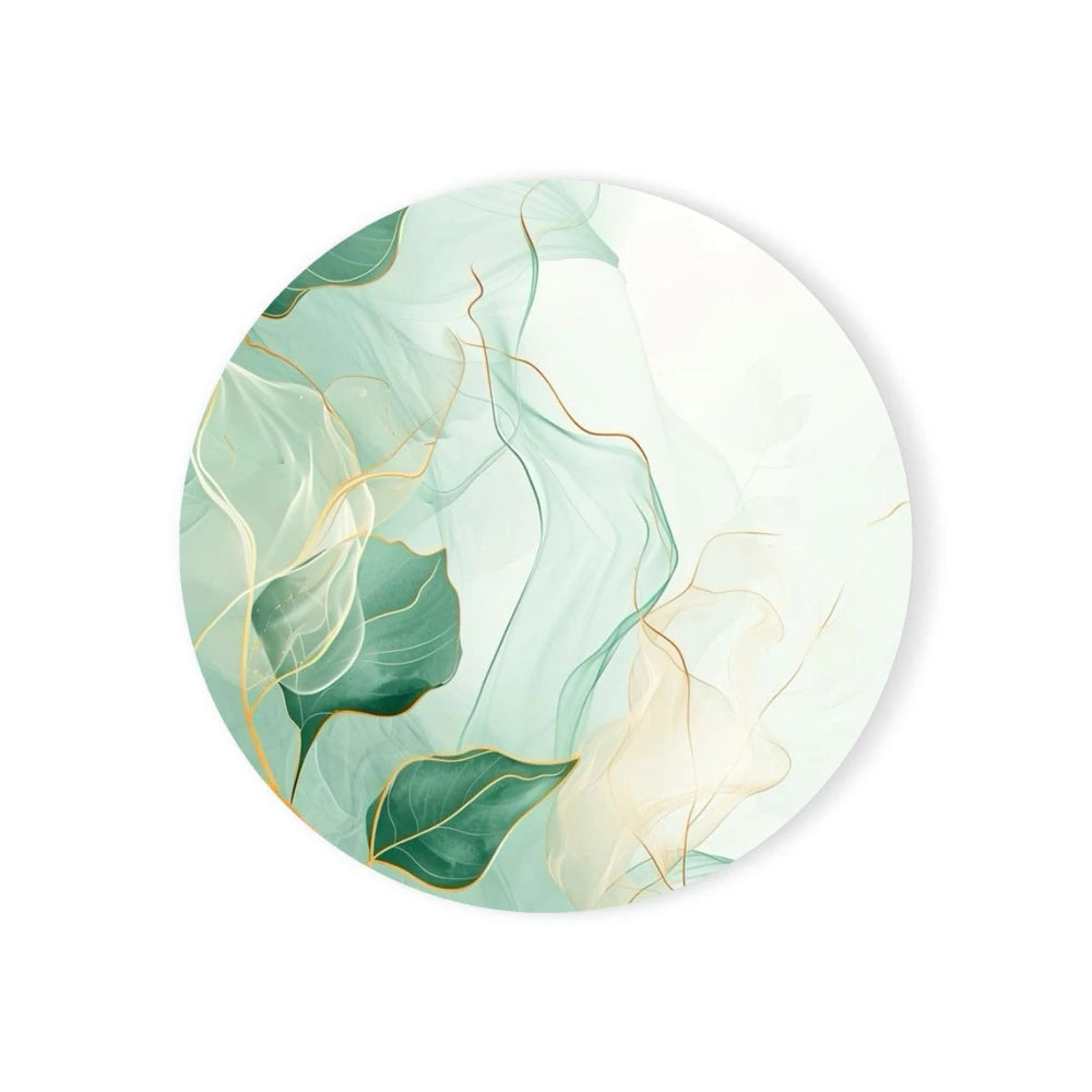 Watercolor Abstract Ceramic Coaster with Cork Base | Round