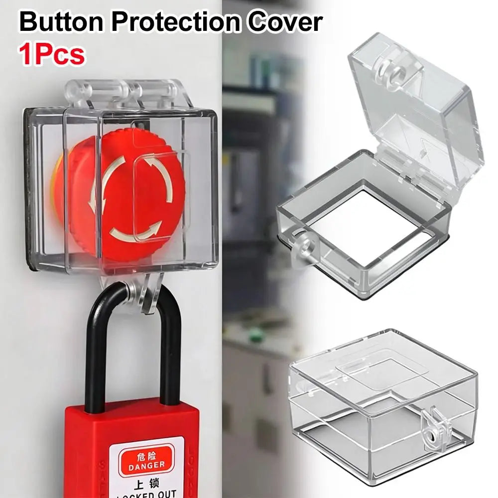PC Lockable Button Protection Flip Cover – 40/50/60mm Guard