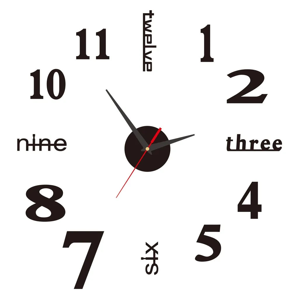 Nordic Minimalist Acrylic Wall Clock – Silent 40cm DIY
