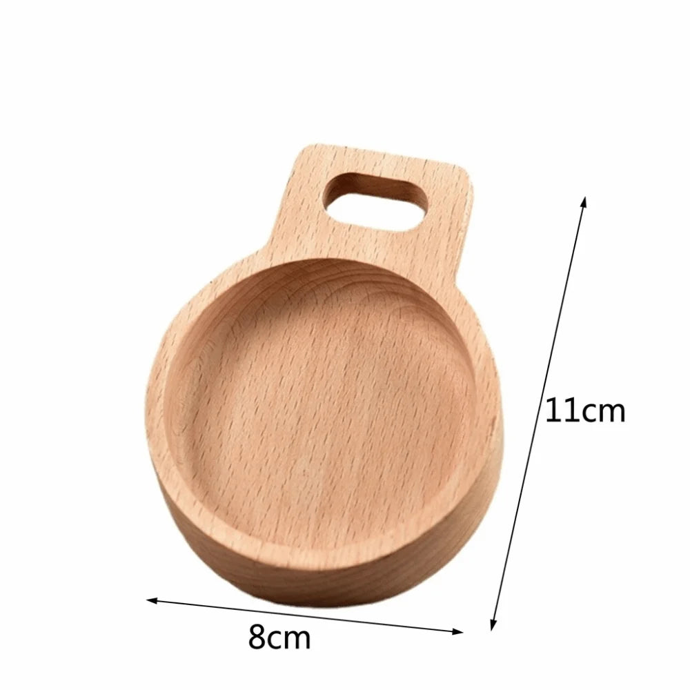 Beech Wood Snack & Seasoning Dish with Handle | Set of 1 or 2