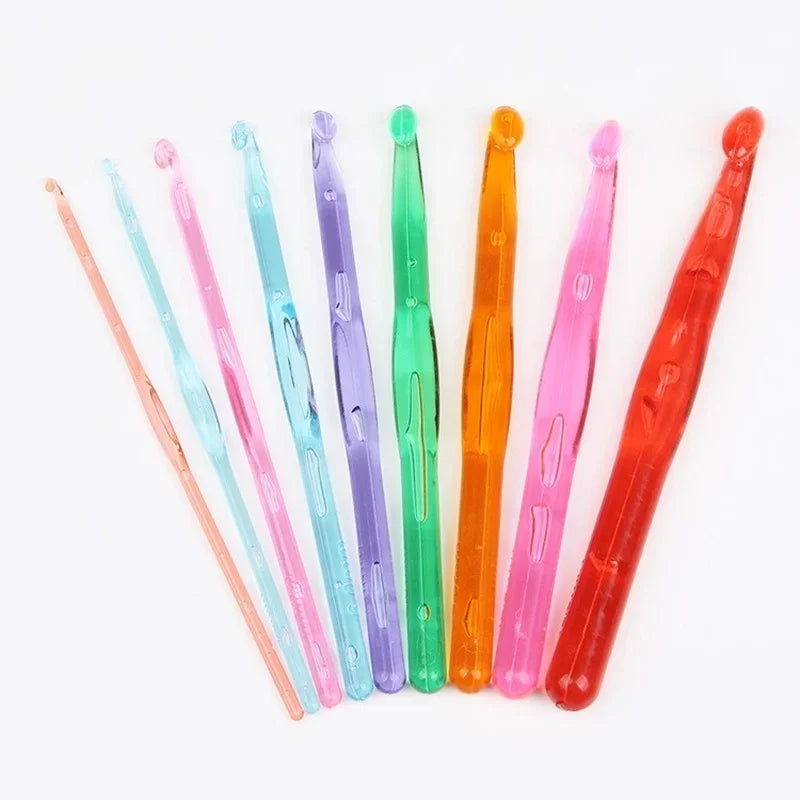9-Piece Plastic Crochet Hook Set – 3mm to 12mm Knitting Needles
