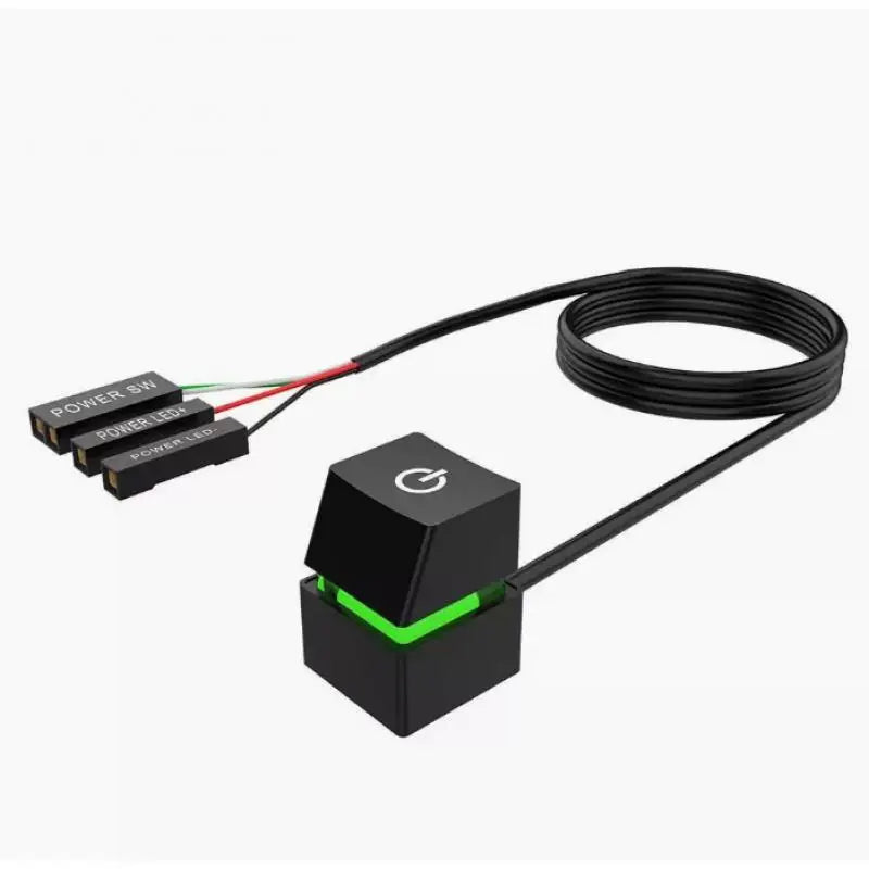 PC Motherboard External Power Button Blue LED Switch Cable