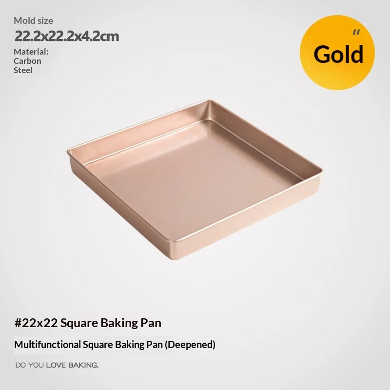 Square Non-Stick Baking Pan – Carbon Steel Cake & Cookie Sheet