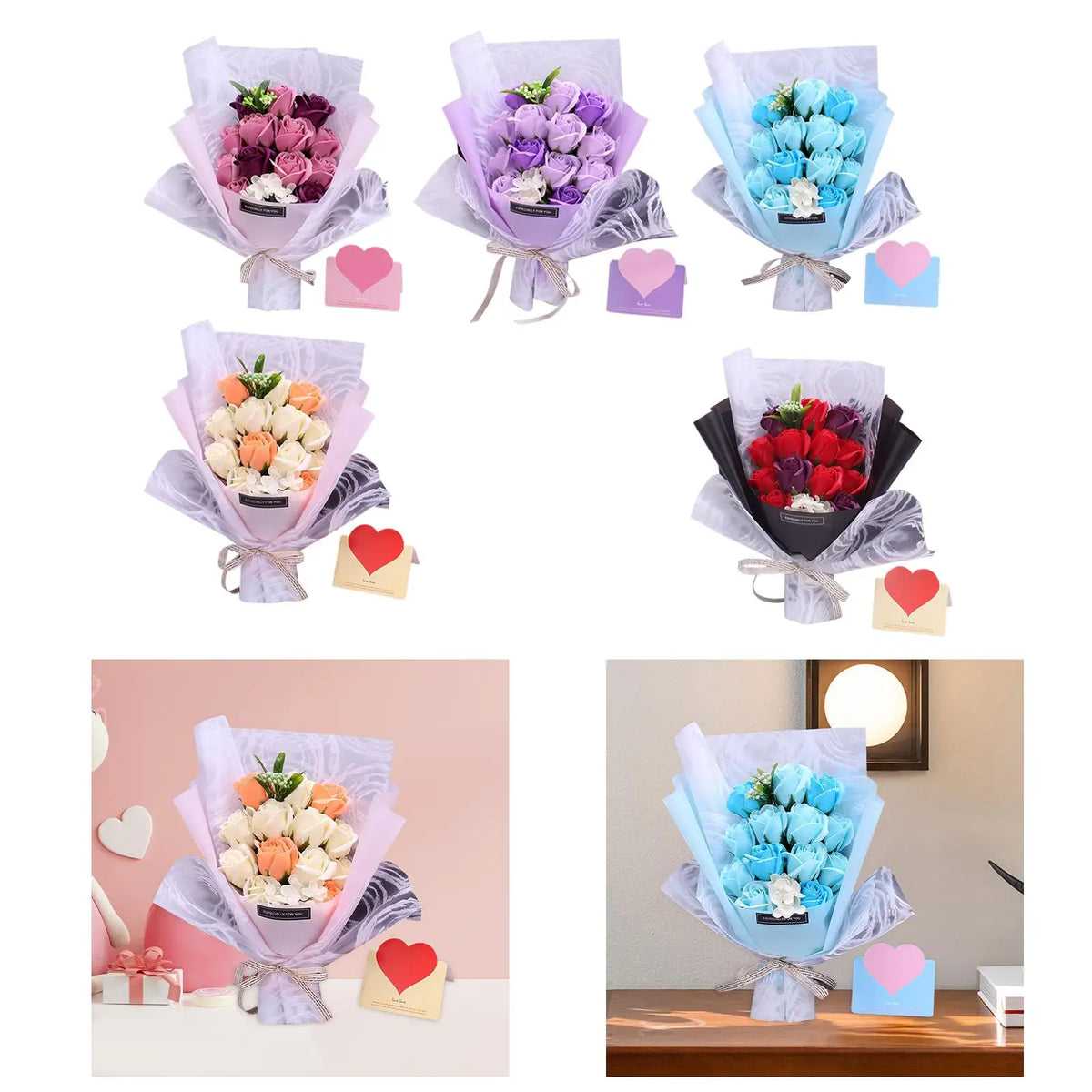 Rose Soap Flower Gift Bouquet – Artificial Floral Decor