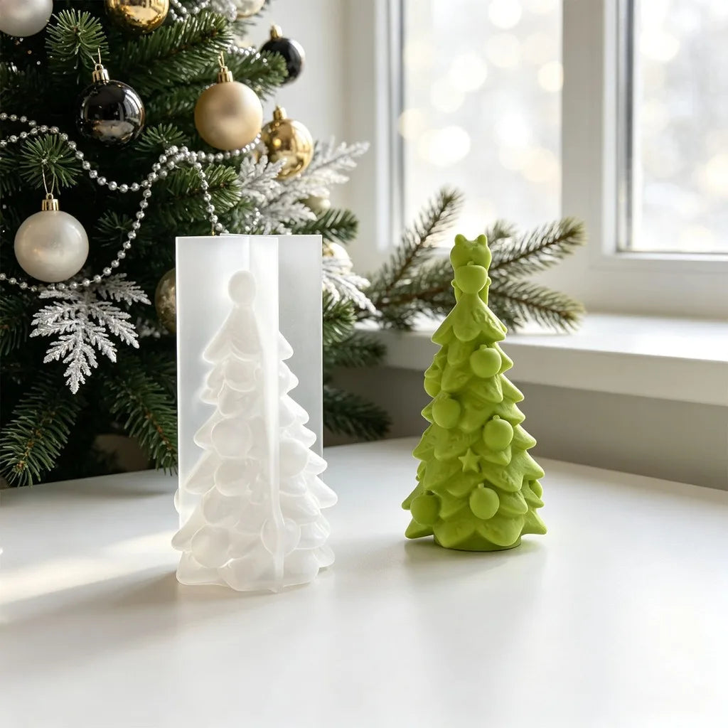 3D Christmas Tree Silicone Mold – DIY Candle & Plaster Craft