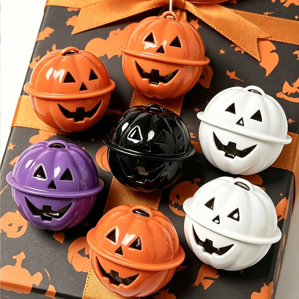 Halloween Copper Pumpkin Bells Pendants – 3cm, 4-Pack