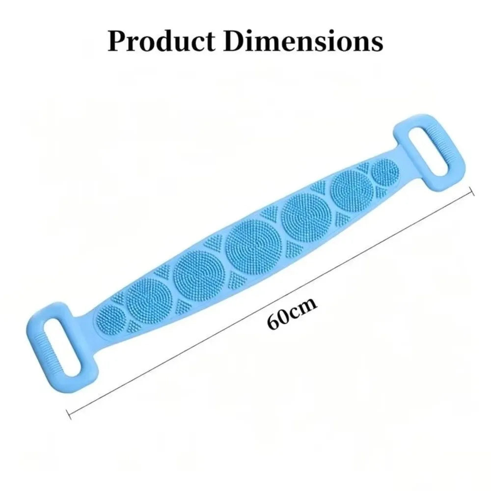Double-Sided Silicone Back Scrubber Belt | 60cm Bath Brush