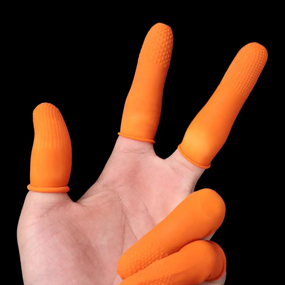 100-Pack Natural Latex Finger Cots – Anti-Slip Rubber Covers