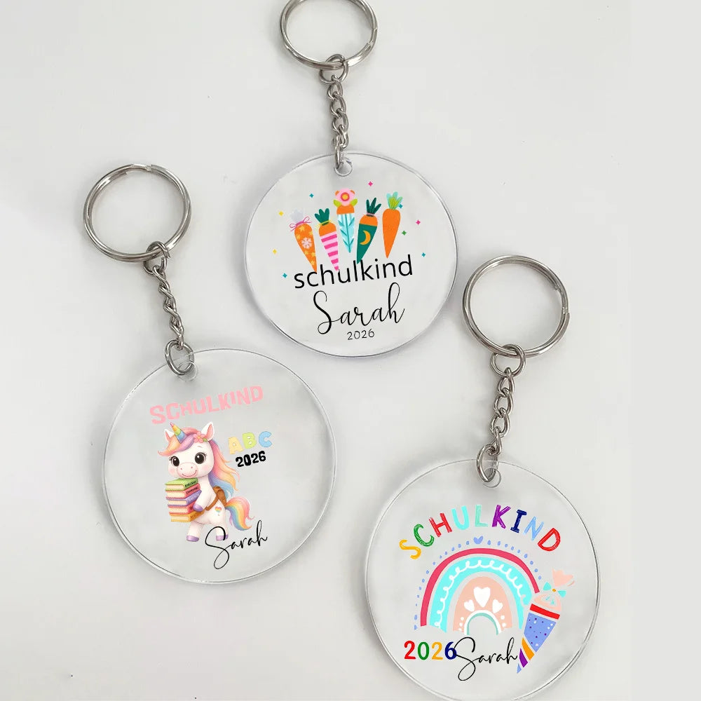 Personalized Schulkind 2026 Acrylic Keychain Bag Tag Custom Name