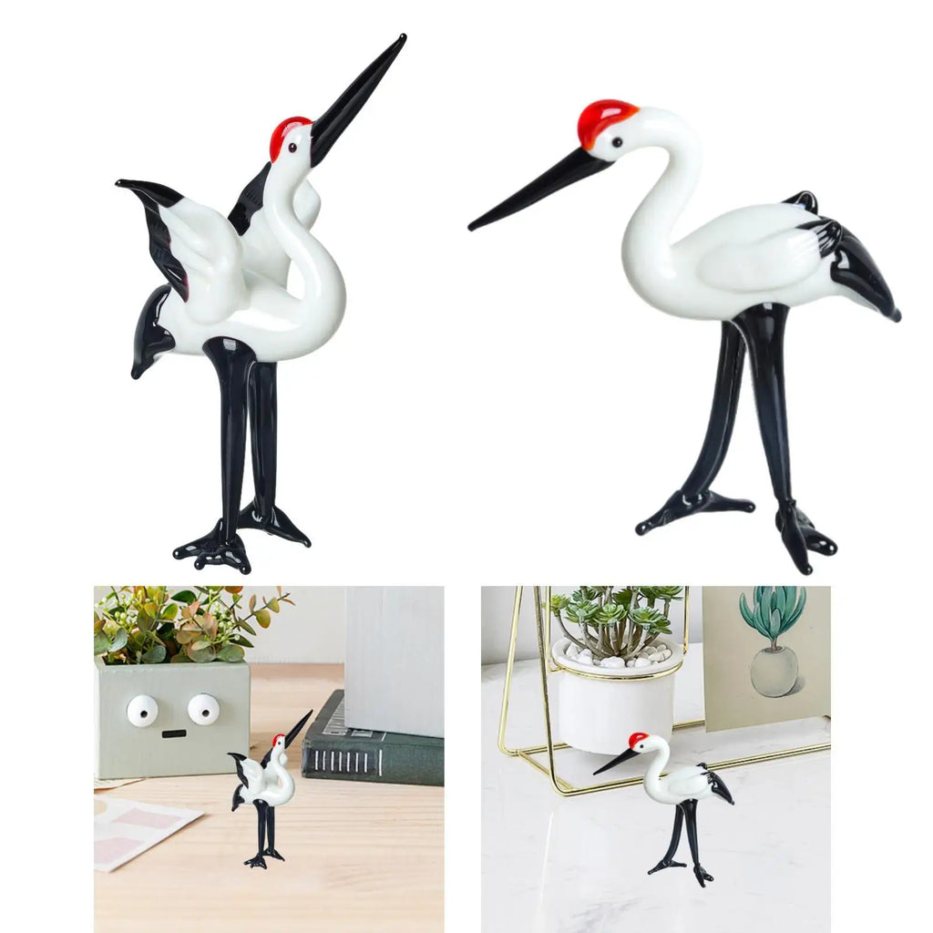 Handcrafted Ceramic Crane Figurine | Miniature Stork Statue