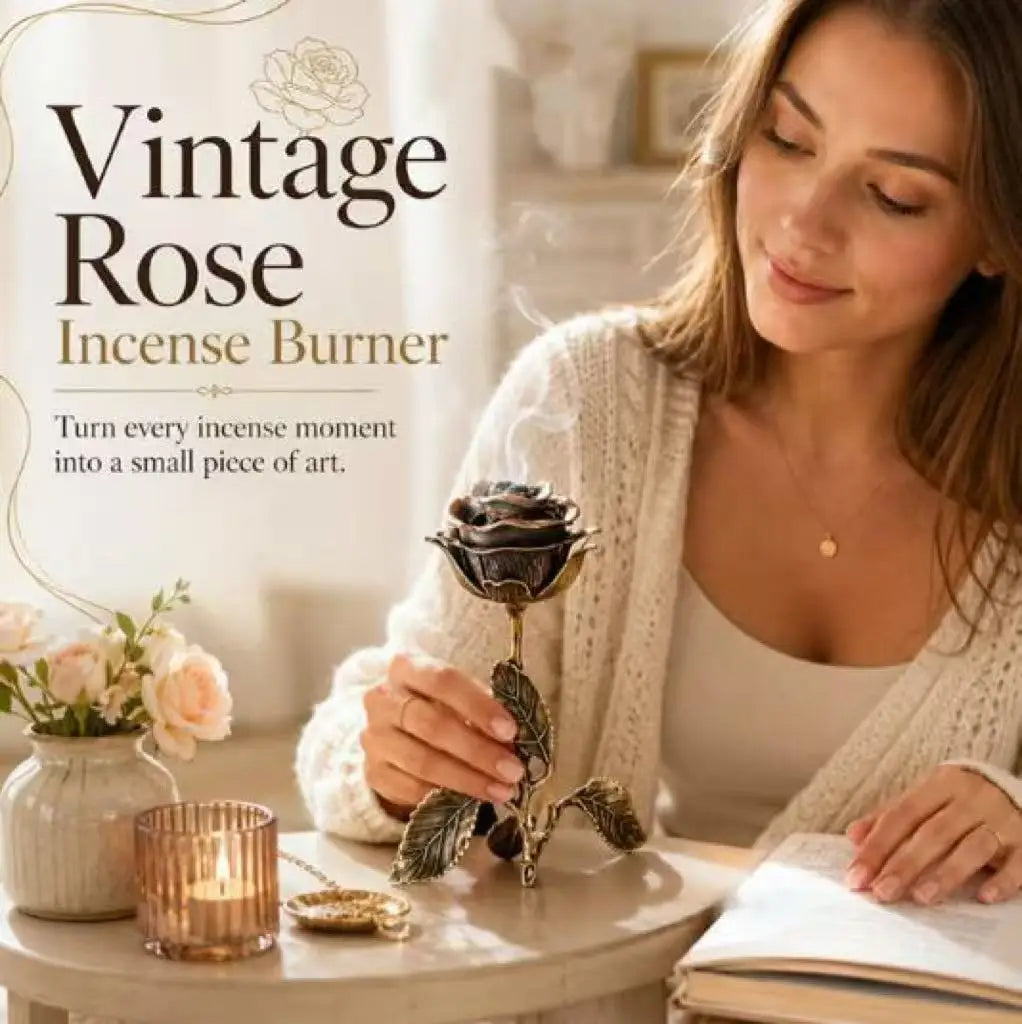 Antique Rose Incense Burner – Vintage Floral Home Décor