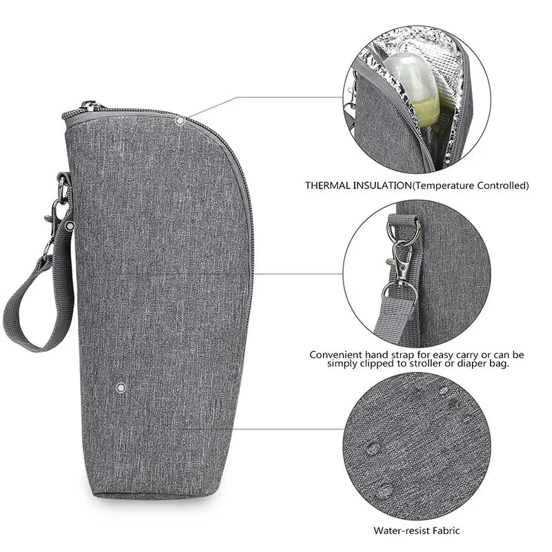 Insulated Baby Bottle Bag – Stroller Hanging Storage Pouch