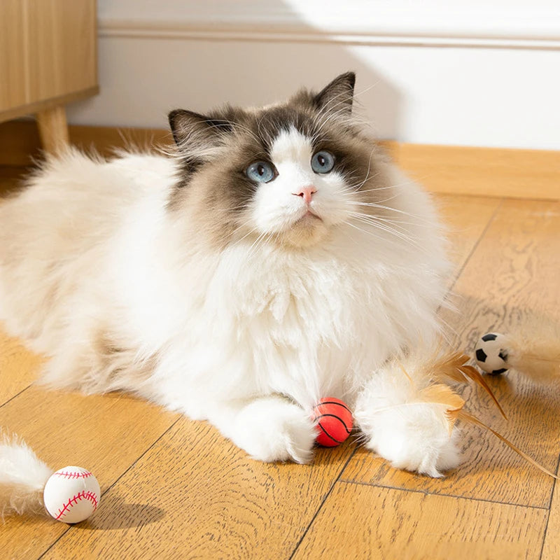 Silicone Elastic Cat Toy Balls – Grip, Bite & Play
