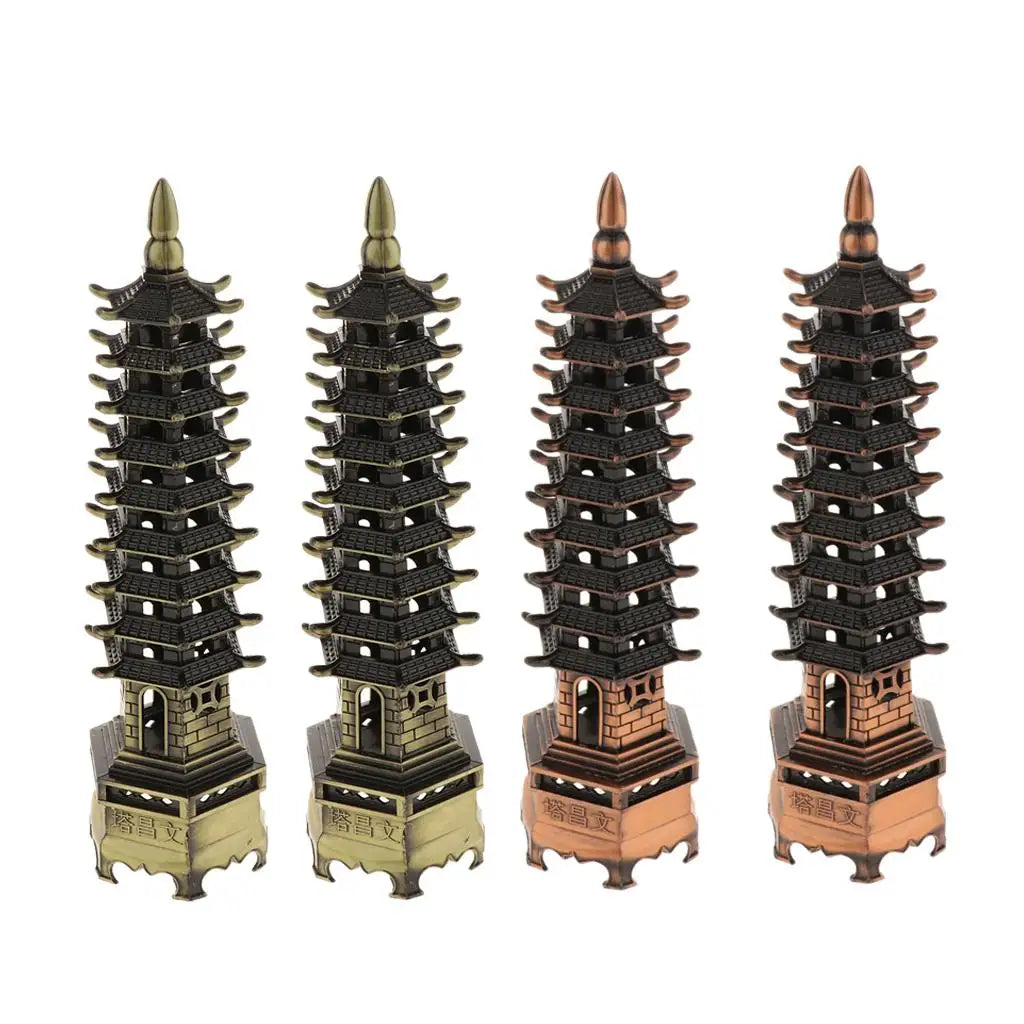 Wenchang Tower Zinc Alloy Pagoda Ornament | Chinese Decor