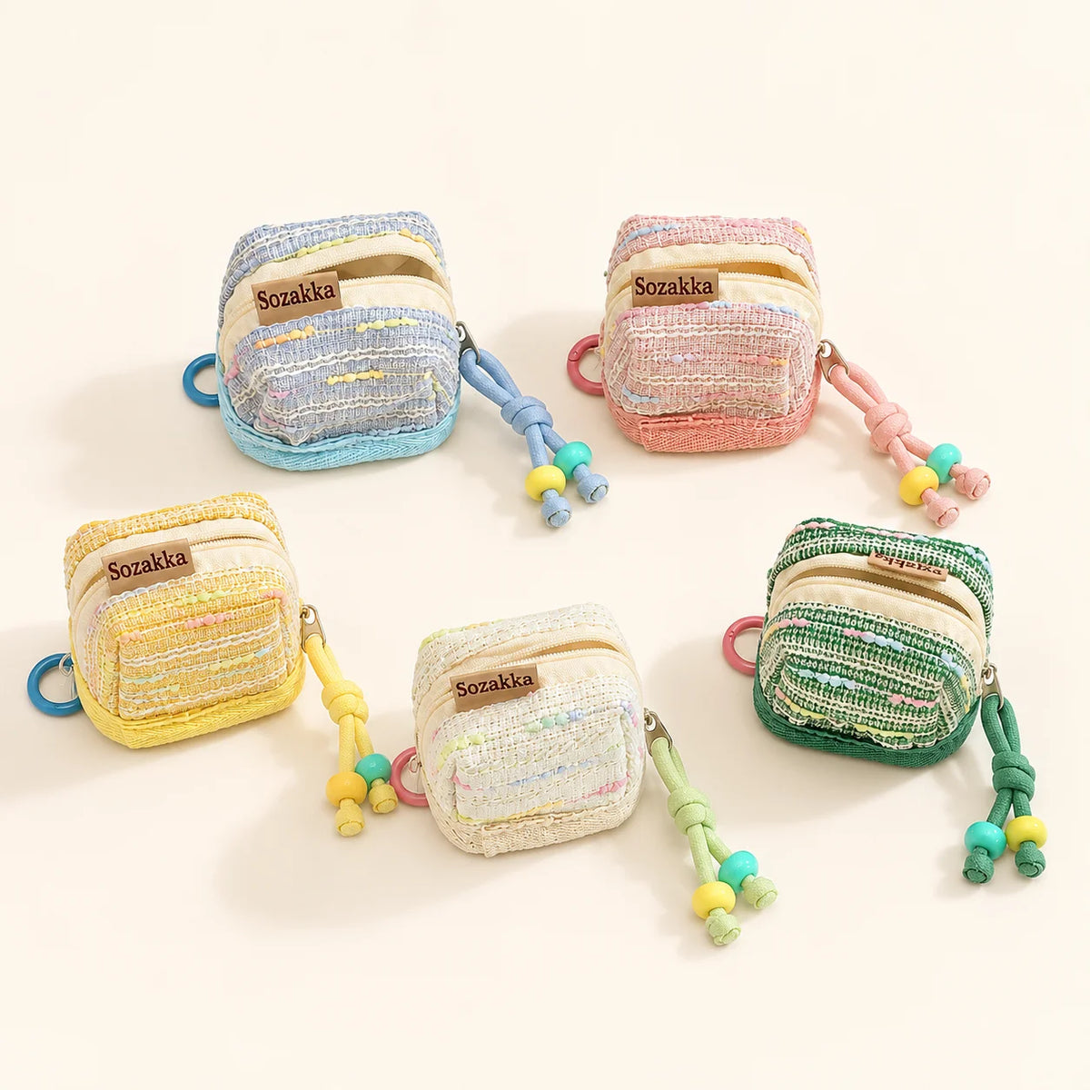 Cute Tweed AirPods Case – Soft Fabric Earbuds Storage Pouch