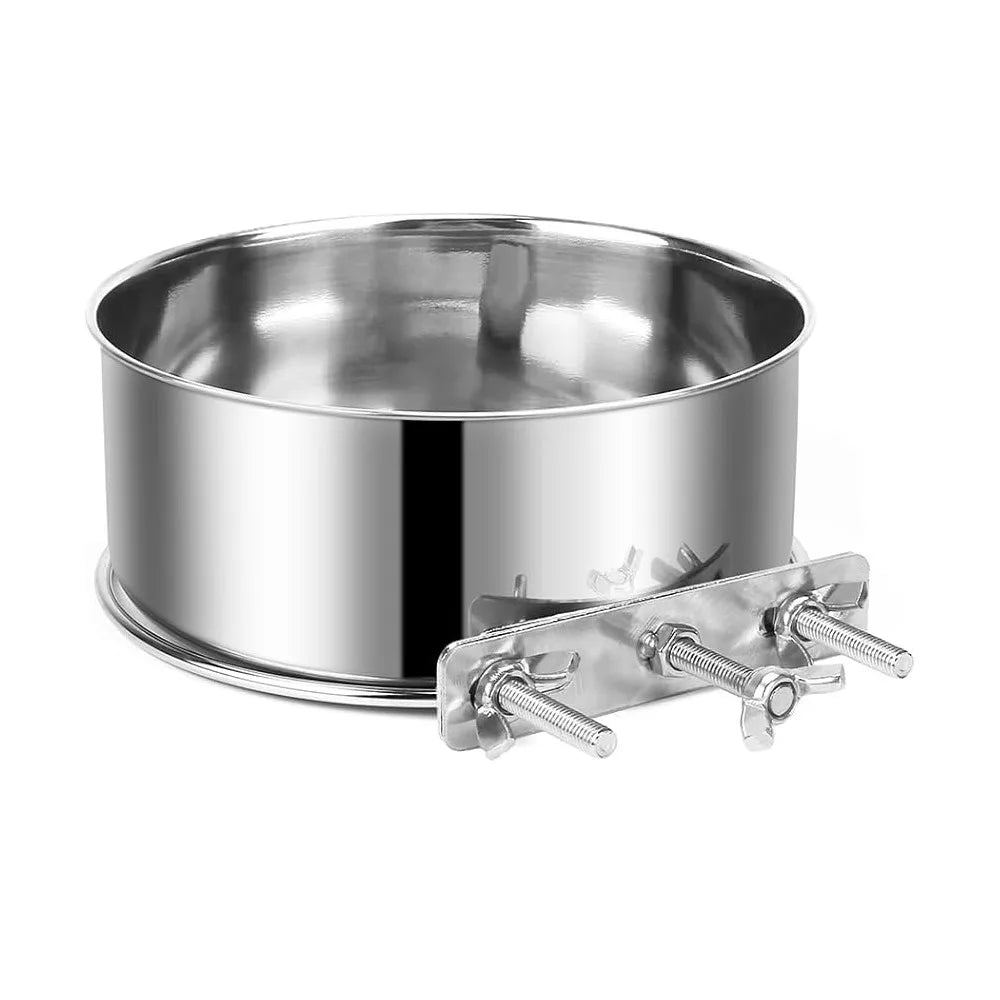 Stainless Steel Hanging Cage Bowl – Pet Feeder Dish