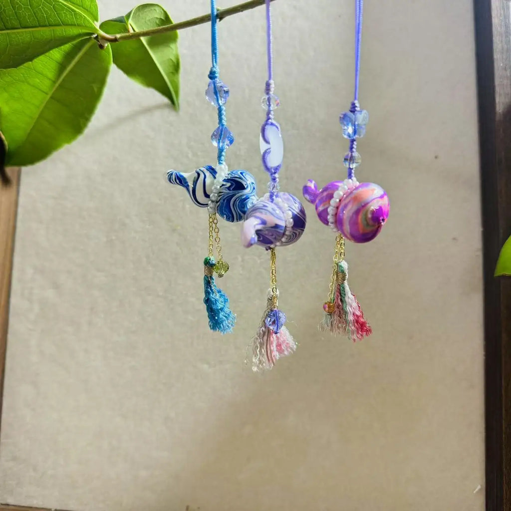 Retro Gourd Pendant Keychain – Cute Tassel Bag Charm