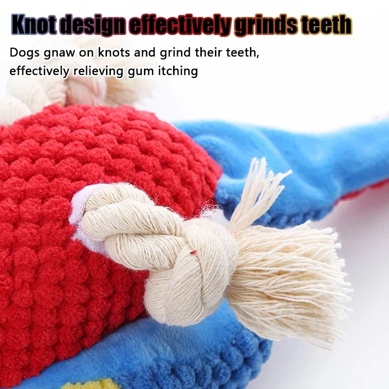 Realistic Parrot Plush Squeaky Dog Toy – Bite-Resistant Fleece