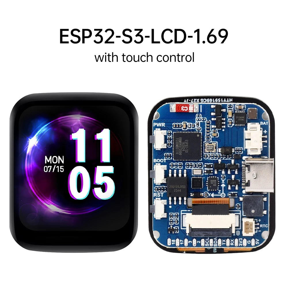 ESP32-S3 1.69" LCD Dev Board | Wi-Fi Bluetooth Type-C