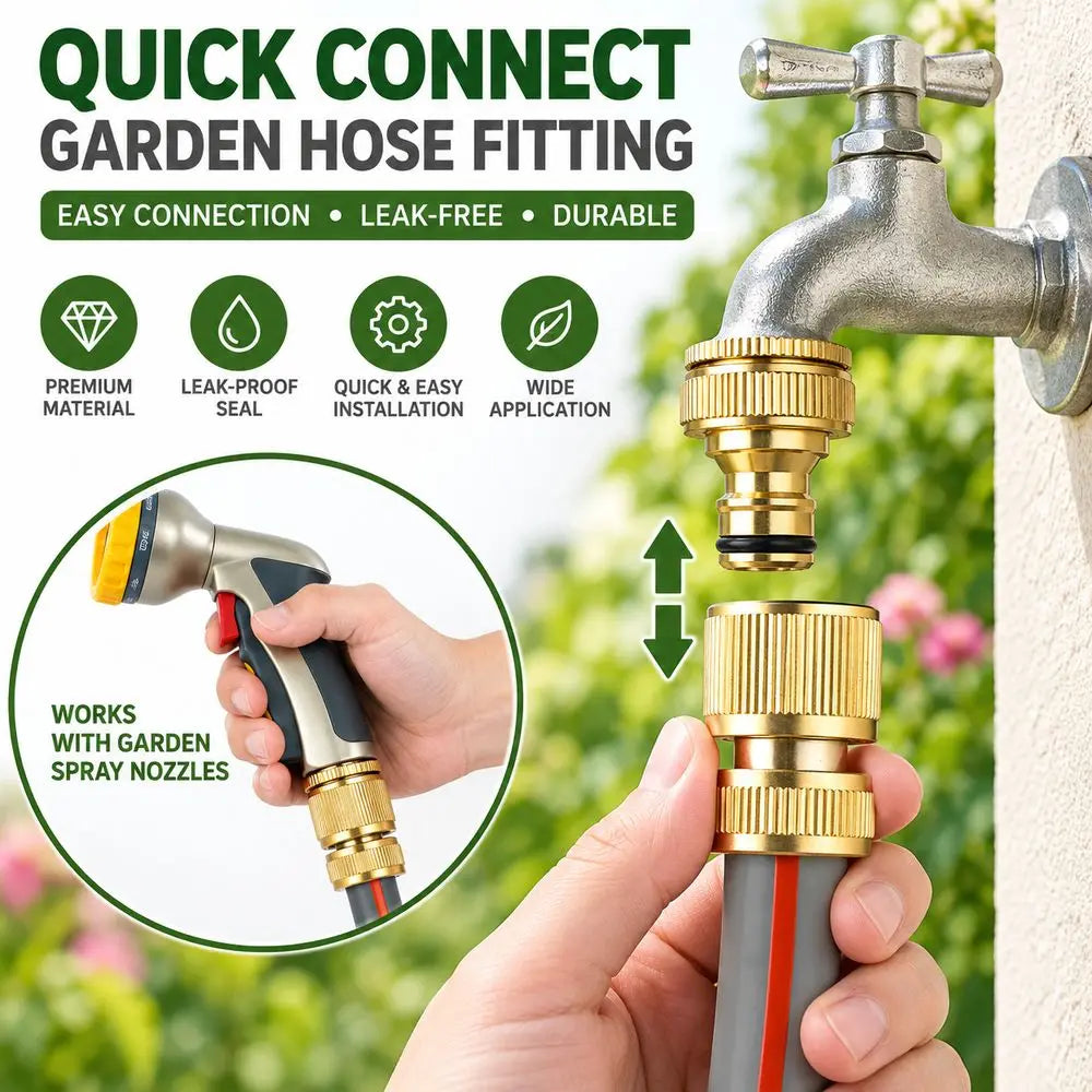 Aluminum Alloy Hose Quick Connector – Copper-Plated 1/2" 3/4"