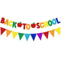 2-Pack Glitter Back to School Banner & Triangle Bunting Set